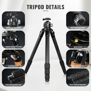 Bền sợi carbon săn bắn chân máy với yên kẹp chân có thể điều chỉnh Hunter Tripod - Product Image 2