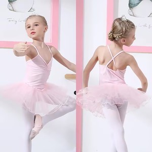 Girls Pink Ballet Tutu Dress Spandex Polyester <b>Performance</b> <b>Wear</b> Stage Dancerwear Children's Dance Costume - Product Image 1