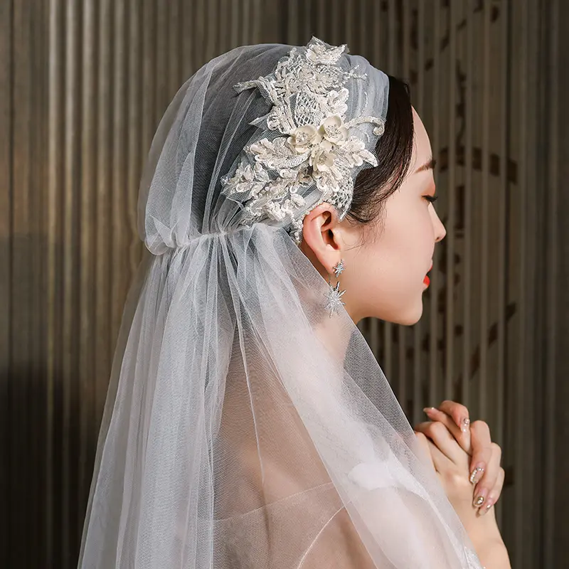Der neue 2020 Braut schleier hut Das lange weiche Garn im schönen Hochzeits kleid Schleier Illusionen Braut Diademe und Schleier