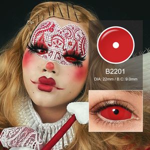 Pseyeche 22mm 블랙 공막 콘택트 렌즈 할로윈 컬러 연락처 전체 눈 콘택트 렌즈 렌즈 렌즈 코스프레 - Product Image 5