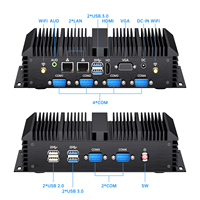 PC Industrial Sin Ventilador Intel Core I3 I5 I7, Mini PC Industrial con 2COM 6COM, Doble Intel I211 LAN, VGA, HDMI para Automatización