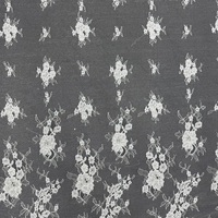 GCWH019917-02 Tissu en Tulle Brodé de Perles et de Fleurs 150CM, Coupe de 3 Mètres pour Robe de Mariée
