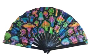 Abanicos Plegables de Bambú Grandes de 33 cm, Personalizados, Duraderos, con Pintura Floral, para Fiestas, Bailes, Festivales, Recuerdo Tallado - Product Image 6