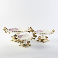Autocollants de fleurs pour banquet de mariage, plaque de fruits en céramique de luxe, vente en gros, chine,
