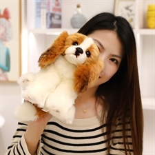 Jouets en peluche chinois pour <span class=keywords><strong>chien</strong></span> Cavalier <span class=keywords><strong>King</strong></span> <span class=keywords><strong>Charles</strong></span>, blanc et marron, 30 cm - Product Image 3