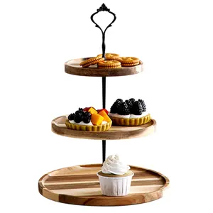2 OR 3 Tier Acacia Wood Cupcake Stand Serving Tray for Dessert Table,To decorate the Farmhouse,Tea Party,Kitchen