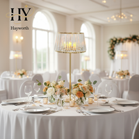 Lustre moderne en cristal de haute qualité, durable, en forme de champignon, plaqué or, soudé à la main, style Hayworth Gold, idéal pour les mariages