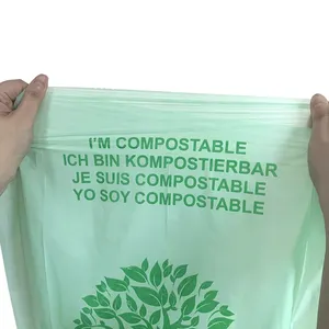 Üretici satış biyobozunur çöp torbaları ev mısır nişastası PLA çöp torbaları