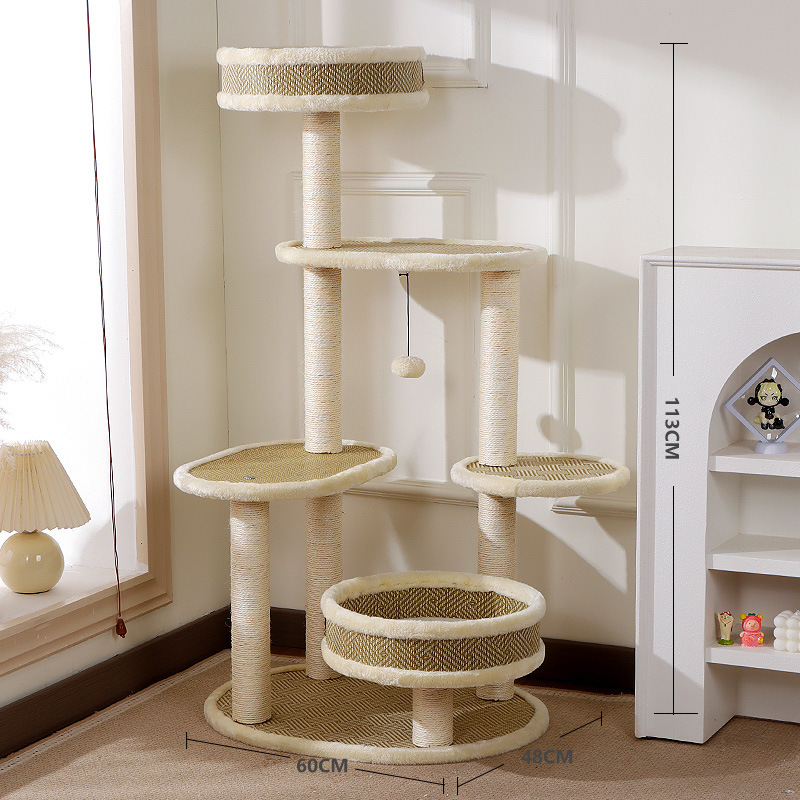 Support pour chat beige 6101 [poteau à pignon siamois pur]