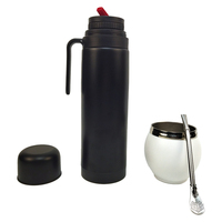 NOUVEAU fabricant usine ODM OEM ensemble de Yerba mate en acier inoxydable bouteille thermique et ensemble de gourde isolée