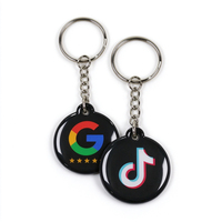 Mini porte-clés NFC intelligent Google Review en PVC époxy avec code QR pour avis et réseaux sociaux