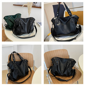Big <strong>Black</strong> Shoulder <strong>Bags</strong> for Women Large Hobo Shopper <strong>Bag</strong> <strong>Solid</strong> Color Quality Soft Leather Crossbody Handbag Lady Travel Tote <strong>Bag</strong> - Product Image 6