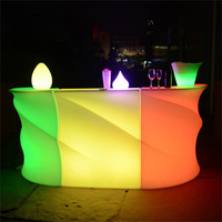 Table de comptoir de bar LED rustique moderne narguilé de qualité supérieure mobilier de boîte de nuit bar-salon en plastique pour hôtels parcs