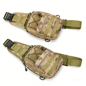 戦術的な小型メンズショルダーバッグ アウトドアハイキングサバイバルツール EDC コンパクト防水 MOLLE スリングメッセンジャー - Product Image 1