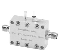 Amplifier LNA 0.02 - 6GHz kebisingan rendah Amplifier Preamplifier RF tangkapan tinggi dan Linear tinggi dengan konektor wanita SMA Dapatkan 23dB min RFin