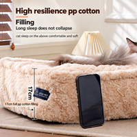 Coussin de couchage carré en peluche longue et solide pour animaux de compagnie, antidérapant, amovible et lavable, pour chats et chiens, avec logo personnalisé, vente en gros