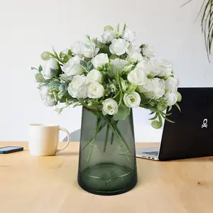 Bouquet di fiori di seta combinazioni di decorazioni floreali morbide per la casa boccioli di tè fiori artificiali simulati mazzi di girasole peonie