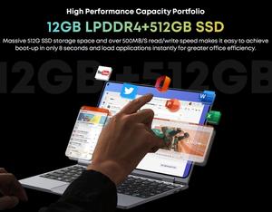 <span class=keywords><strong>Chuwi</strong></span> MiniBook X Laptop 10,8 "2K IPS Pantalla completa Modo YOGA 360 Grados Plegable Intel 11th Celeron N5100 12GB LPDDR4 + 512GB SSD - Product Image 5