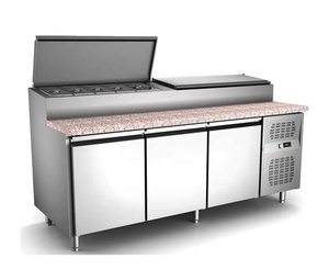 De acero inoxidable comercial <span class=keywords><strong>Pizza</strong></span> refrigerador enfriador con tapa de mármol - Product Image 6