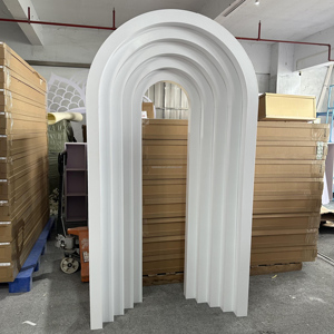 Lujo de alta calidad Blanco ondulación arco telón de fondo Recepción de boda diseño para fiesta banquete recepción - Product Image 4