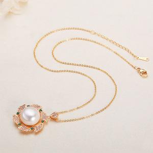 สร้อยคอมุกแท้คุณภาพสูงจากทะเลสาบจูจี้ซานเซีย ดีไซน์หรูหรา จี้รูปดอกทานตะวัน ของขวัญเครื่องประดับ - Product Image 3