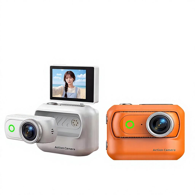 4K Magnetic Action Camera with 2-inch Flip Screen Bluetooth/WiFi Chest-mounted Pocket-sized Vlog Camera Motion Video Recorder