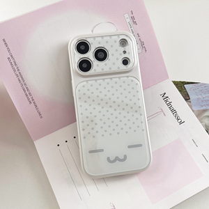 Coque de téléphone mignonne et simple à motif <span class=keywords><strong>Smiley</strong></span> pour <span class=keywords><strong>iPhone</strong></span> 17 16 15 Pro Max, avec rayures et pois, double épaisseur, brillante, antichoc, rigide - Product Image 4