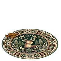 Tapis rond Wan Xinlong style ferme avec motifs d'animaux mignons et de forêt pour salon, chambre à coucher, canapé, résistant aux taches