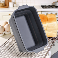 Moule à pain rectangulaire en silicone pliable et épaissi, antiadhésif, pour la cuisson, le stockage et la conservation des aliments, compatible four