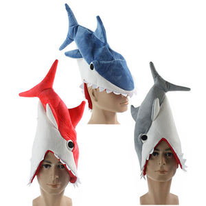 Chapeau de requin en peluche 61 cm, tricoté, motif dessin animé, chapeau de fête unisexe, cadeau d'anniversaire - Product Image 1