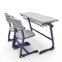 Bureaux et chaises doubles pour salles de classe du secondaire et des universités, pour deux élèves, vente chaude, mobilier de bureau modulaire en MDF