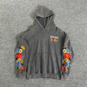 Prix usine personnalisé imprimé hommes à capuche surdimensionné 100% coton lourd à capuche vintage lavage à l'acide sweats à capuche pour homme - Product Image 1