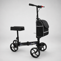 YIDE Chaise pliante en acier au carbone à 4 roues, légère, durable, portable, avec siège rembourré, pour adultes, soutien post-opératoire pour blessures aux jambes et récupération