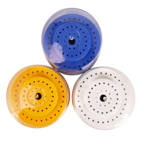Caja de almacenamiento Heidefee para cabezales de pulido dental, estuche de almacenamiento de 60 orificios para fresas de baja velocidad, varios colores: amarillo, blanco, azul - Product Image 1