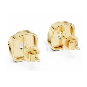 Boucles d'oreilles modernes avec serti en spirale et diamants ronds brillants, dotées de fermoirs à vis sécurisés, bijoux fins élégants et minimalistes - Product Image 2