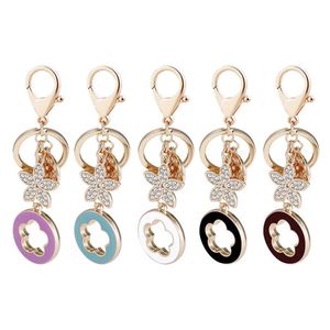 Porte-clés trèfle porte-bonheur en cristal, pendentif de sac à main pour femme, breloques pour sacs à main et porte-clés de voiture en métal, cadeaux pour femmes - Product Image 5