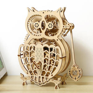 Wholesales DIY 3d Wooden <b>Puzzle</b> for Adults Kids for Home Decor Creative Owl Pendulum Clock <b>Puzzle</b> - Product Image 4