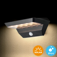 Nouveau design extérieur led 2200mAH batterie en plastique capteur de mouvement jardin extérieur solaire applique murale