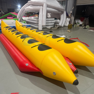 Bateau <span class=keywords><strong>banane</strong></span> gonflable pour 14 personnes, ponton flottant en PVC à double tube, tractable, pour jeux aquatiques, directement de l'usine - Product Image 2