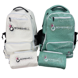 Trắng Mềm Mại Thoáng Khí Trọng Lượng Nhẹ Lấp Lánh Cổ Vũ Ba Lô Blingbling Đá Tùy Chỉnh Cô Gái Tên Cho Khiêu Vũ Phòng Thu Đội Biểu Tượng - Product Image 2