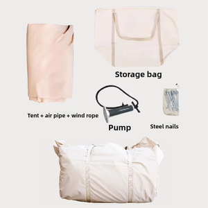 Opblaasbare tent <span class=keywords><strong>7</strong></span> ㎡   Luxe TC katoenen draagbare vierseizoenen dakkoffer met dubbele laag, regenbestendig en zonwerend voor kamperen - Product Image 6