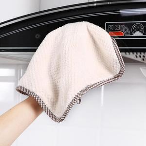 O237 25*25cm Serviettes de cuisine, outils de lavage de la vaisselle, tissu absorbant antiadhésif épaissi, carré, microfibre, serviettes à suspendre - Product Image 3