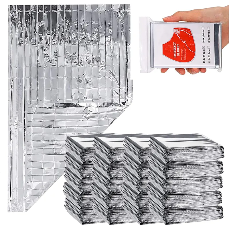 Light Weight Outdoor Survival Aluminized Foil Mylar Space Thermal Blanket Emergency