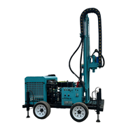 Machine de forage de puits d'eau hydraulique sur roues, alimentée au diesel, modèle FY-350L, du fabricant chinois, avec moteur, boîte de vitesses et pompe, profondeur de forage 350m, rapide