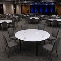 Table ronde modulaire pliable pour salle de banquet, structure métallique, pour mariage, événement, restauration, fête, hôtel