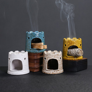 세라믹 페루 신성한 나무 작은 벽난로 불타는 트레이 창조적 인 성 햄스터 둥지 탱크 풍경 향 디퓨저 물고기 - Product Image 1