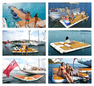 Prix usine Tapis de yoga gonflables à l'eau Tapis d'eau antidérapant personnalisé Plate-forme de quai flottant gonflable de yoga pour la pêche - Product Image 6