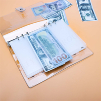 Pochettes de classeur A5A6A7 blanches et noires en PP dépoli, enveloppes à monnaie sans fermeture éclair, intercalaires d'indexation, pochettes budgétaires à 6 trous