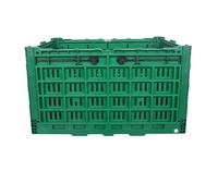 Vente en gros de caisses en plastique 600x500x340mm pliables et empilables à mailles pour le stockage des légumes caisse d'occasion ventilée et pliable