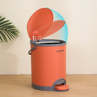 Poubelle à pédale à fermeture douce en plastique PP sans BPA, écologique, 5,5 L/8,2 L, avec seau intérieur amovible pour salle de bain et bureau